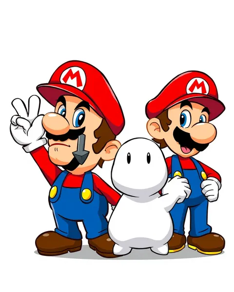 Imágenes de dibujos animados coloridas de personajes de Mario