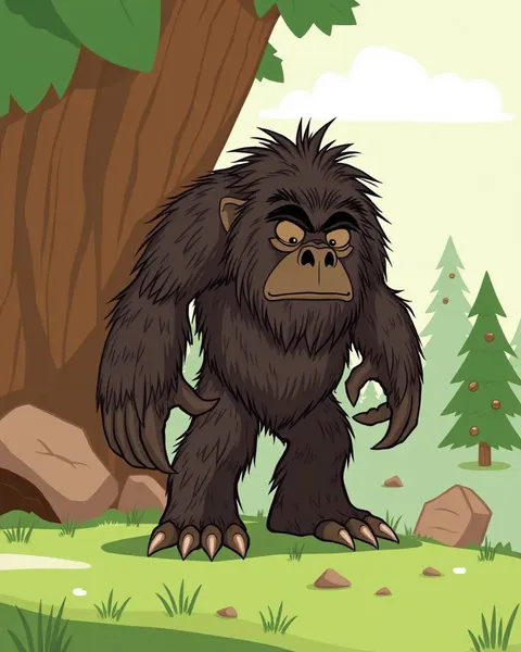 Imágenes de dibujos animados de Bigfoot que se viralizan en línea