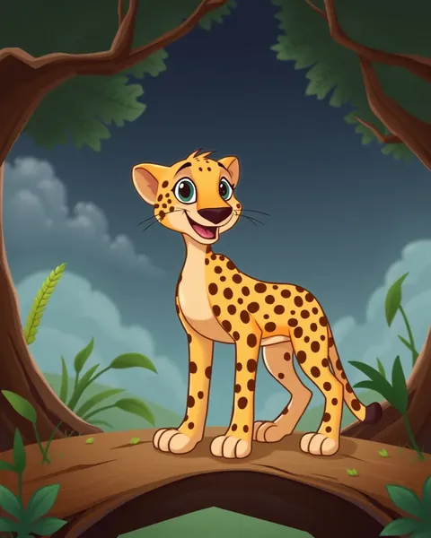 Imágenes de dibujos animados de Cheetah con velocidad y agilidad sobrenatural