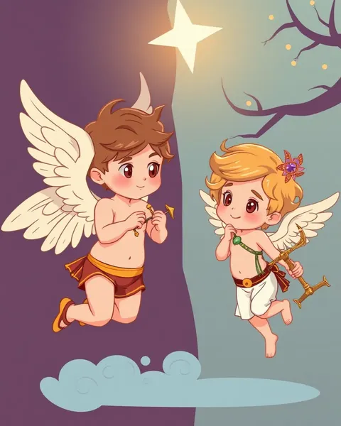 Imágenes de dibujos animados de Cupido: ilustraciones de Cupido atractivas