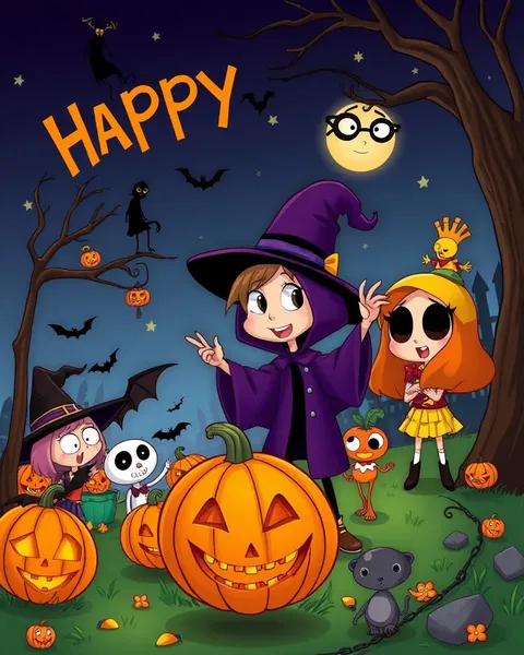 Imágenes de dibujos animados de Halloween para que los niños los coloreen