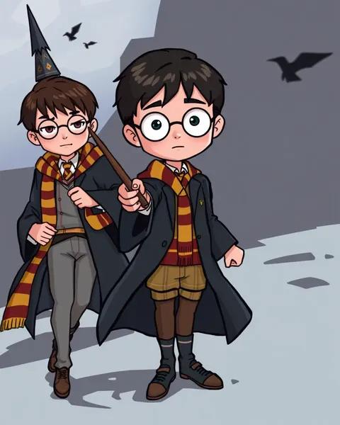 Imágenes de dibujos animados de Harry Potter con ilustraciones alocadas