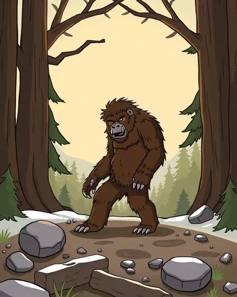 Imágenes de dibujos animados de Sasquatch: representaciones fantásticas de Sasquatch