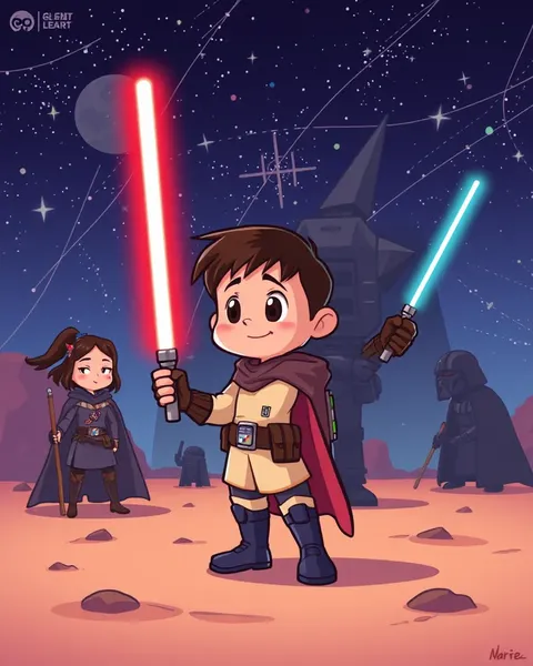 Imágenes de dibujos animados de Star Wars en estilo de animación divertido