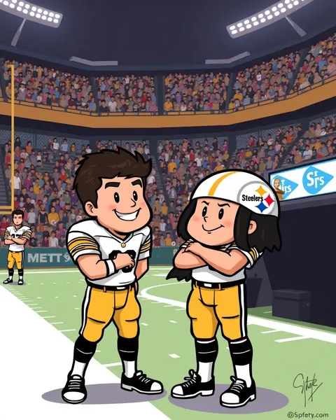 Imágenes de dibujos animados de Steelers en estilo colorido