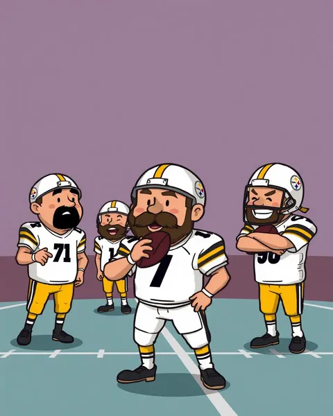 Imágenes de dibujos animados de Steelers en estilo whimsical