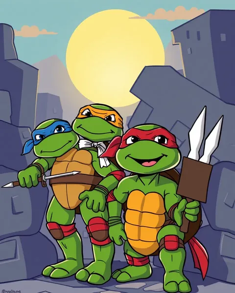 Imágenes de dibujos animados de TMNT clásicos retro