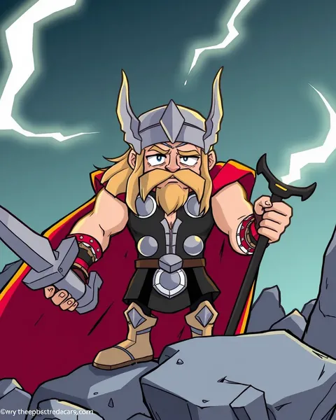 Imágenes de dibujos animados de Thor en el universo de Marvel