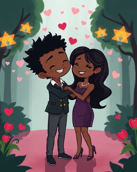 Imágenes de dibujos animados de amor negro observadas