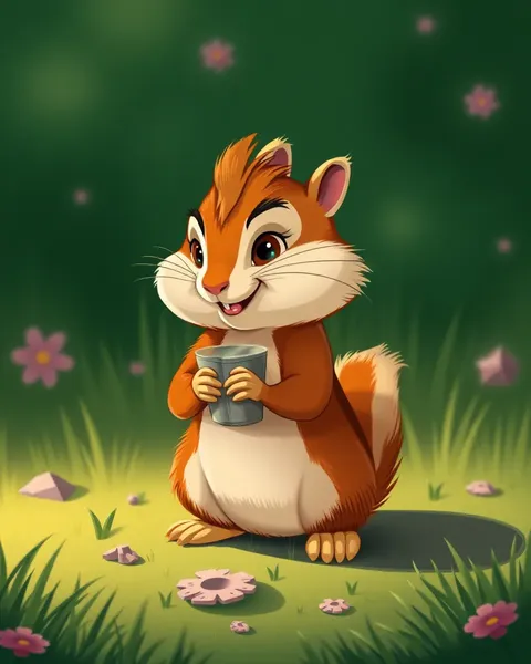 Imágenes de dibujos animados de ardilla chipmunk encantadoras escenas