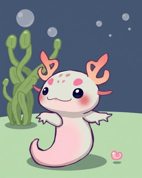 Imágenes de dibujos animados de axolotl lindas y coloridas