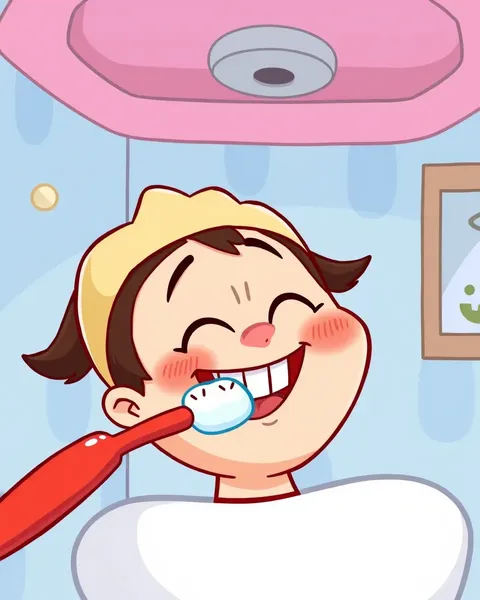 Imágenes de dibujos animados de cepillado de dientes para la educación infantil