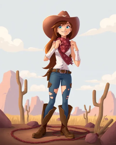 Imágenes de dibujos animados de cowgirl para uso en wallpaper