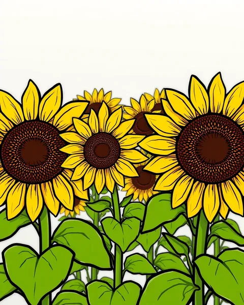 Imágenes de dibujos animados de girasoles que traen alegría a los espectadores