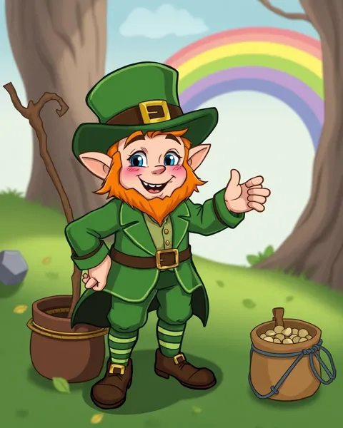 Imágenes de dibujos animados de leprechaños mágicos para un mundo de fantasía