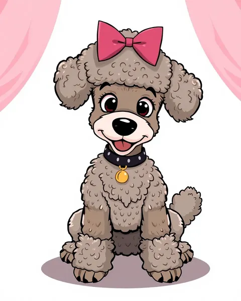 Imágenes de dibujos animados de poodle: fantasía y encanto de retratos de poodle