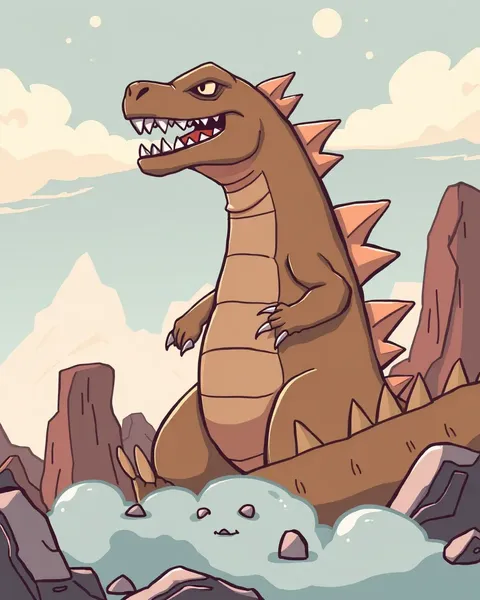 Imágenes de dibujos animados del poderoso rugido de Godzilla