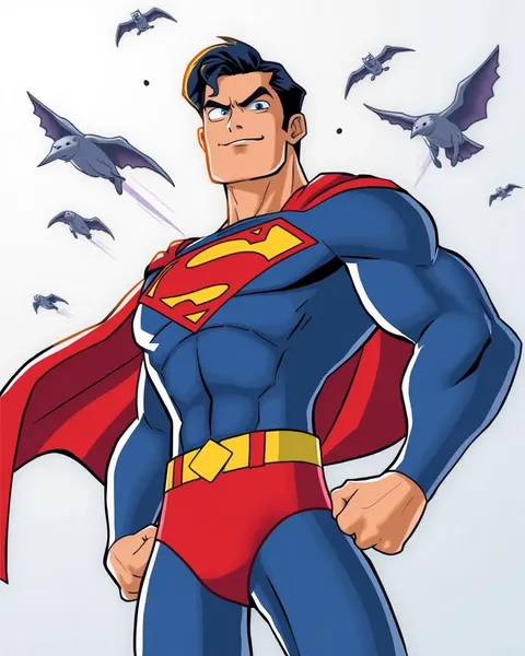 Imágenes de dibujos animados del traje y símbolo del superhéroe Superman