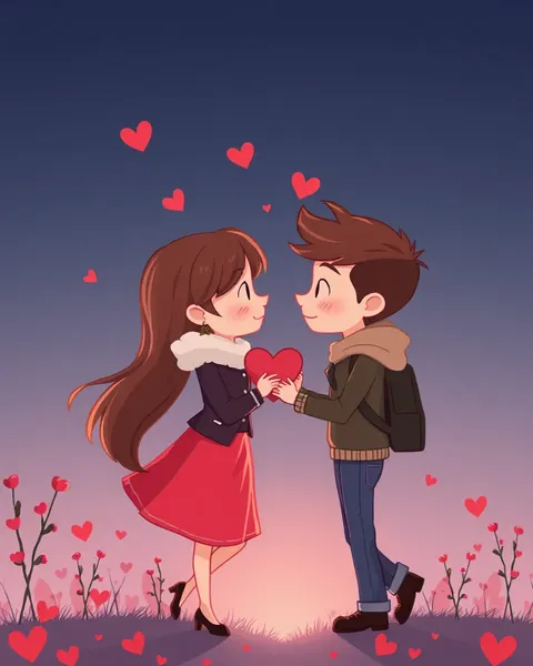 Imágenes de dibujos animados llenas de amor con vibraciones románticas