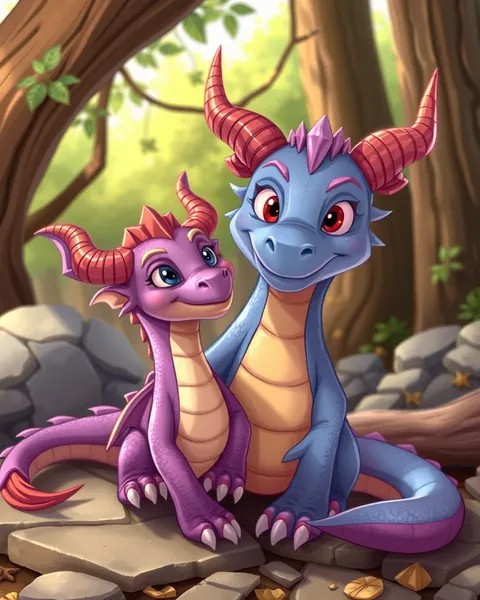 Imágenes de dragones de cartoon y criaturas mágicas