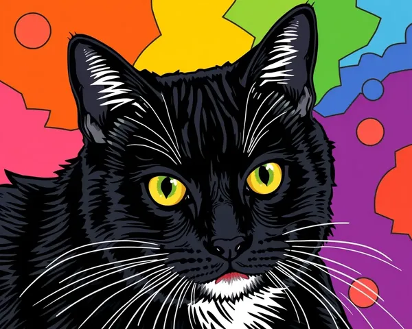 Imágenes de gato negro impresas para colorear