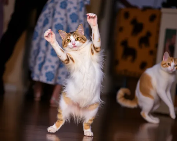 Imágenes de gatos bailando en movimiento evocan asombro