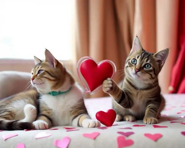 Imágenes de gatos de San Valentín: Ilustraciones whimsical del amor felino