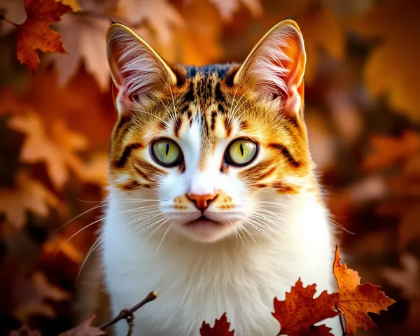 Imágenes de gatos de otoño: bigotes mágicos en otoño