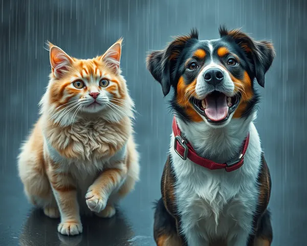 Imágenes de gatos y perros llovien desde el cielo