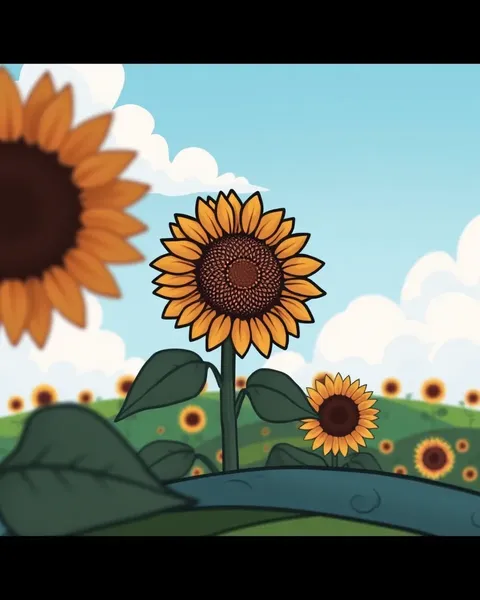 Imágenes de girasol de dibujos animados para inspiración creativa