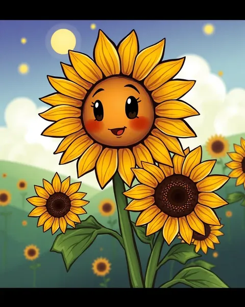 Imágenes de girasoles animadas para proyectos de animación