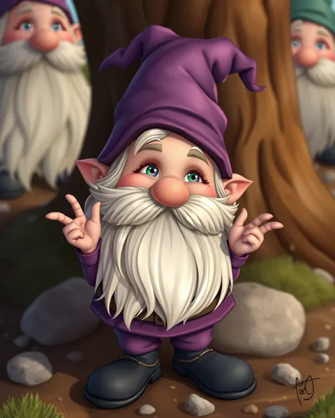 Imágenes de gnomos de dibujos animados: Arte imaginativo de gnomos en entornos whimsiculares