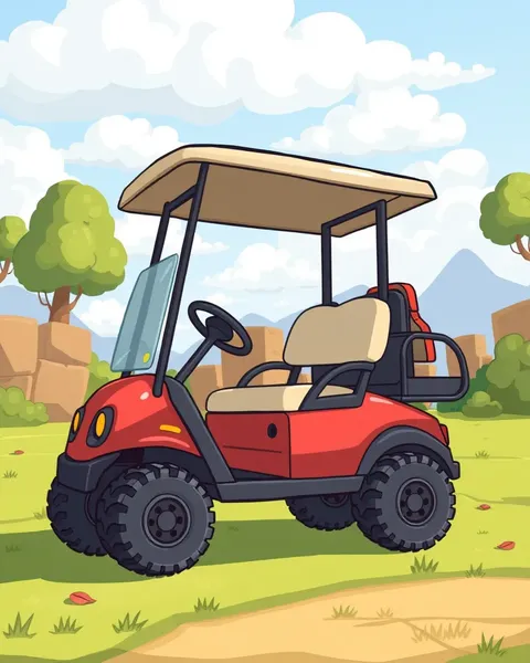 Imágenes de golf cart en estilo cartoon brillante y que traen alegría