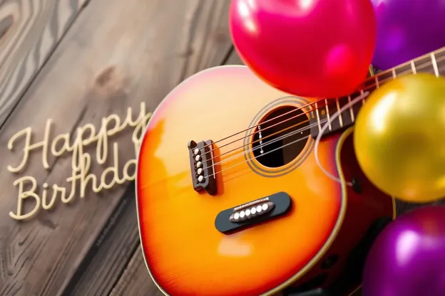 Imágenes de guitarra de cumpleaños que capturan recuerdos alegres