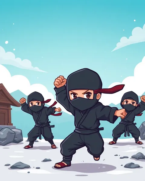 Imágenes de héroes ninja de dibujos animados