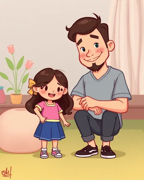 Imágenes de imágenes de dibujos animados de padre e hija conmovedoras