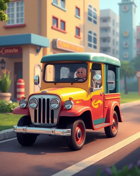 Imágenes de jeepney de peluche con ilustraciones creativas y habilidades