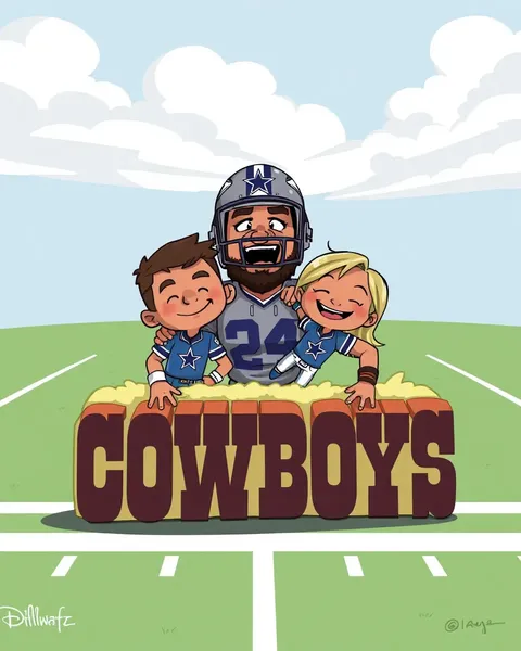 Imágenes de jugadores de los Cowboys de Dallas en cartoon