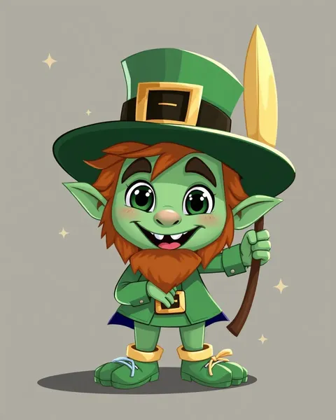 Imágenes de leprechaunes con monedas de oro de caricatura