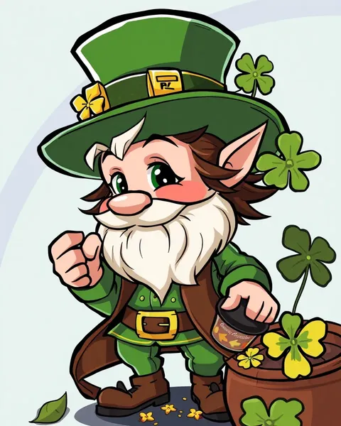 Imágenes de leprechauns de caricatura coloreadas para fiestas