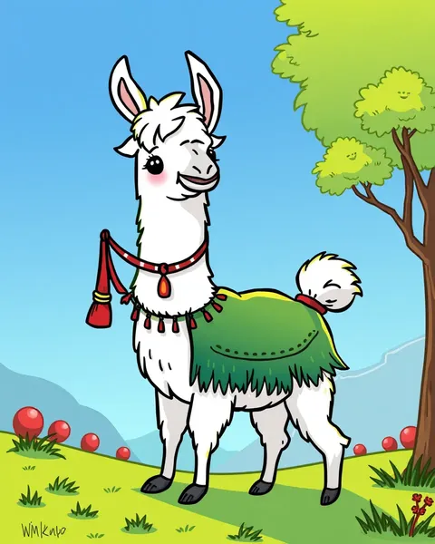 Imágenes de llama de dibujos animados con conceptos únicos y creativos