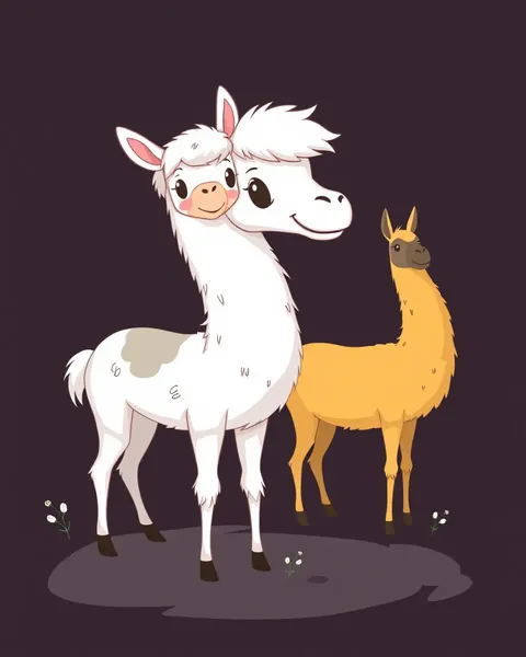 Imágenes de llamas de cartones: imágenes de llamas coloridas de cartón