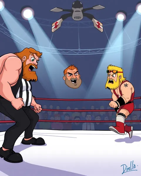 Imágenes de lucha libre con momentos divertidos y caricaturas