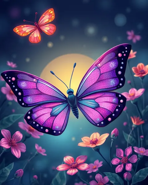 Imágenes de mariposas coloridas en estilo de cartoon