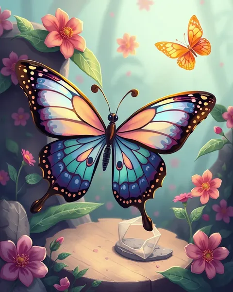 Imágenes de mariposas de estilo de arte de dibujos animados de inspiración