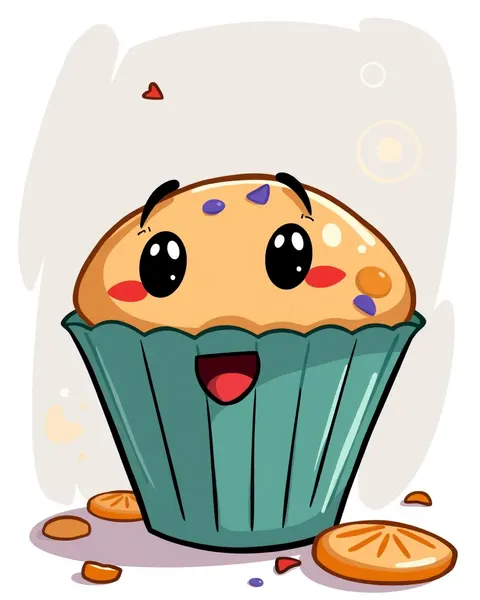 Imágenes de muffin de cartoon: delicias whimsical en ilustraciones coloridas