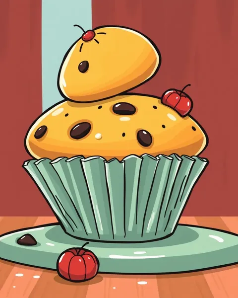 Imágenes de muffin de cartoon: ilustraciones juguetonas de bondad dulce