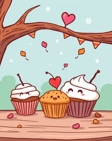 Imágenes de muffin de dibujos animados: dulces para todos los edades