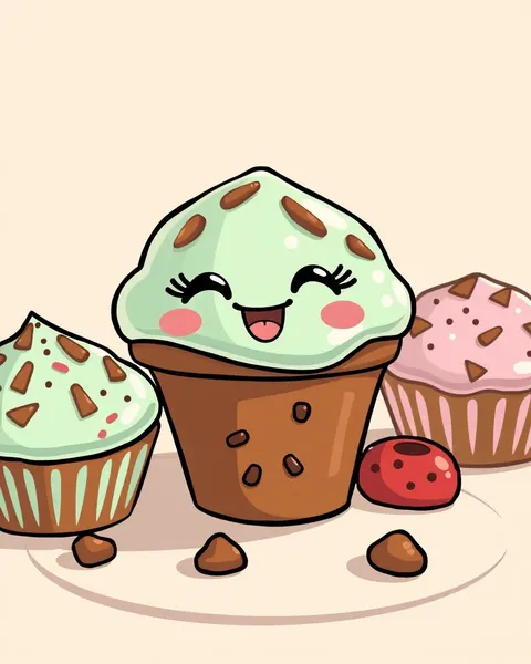 Imágenes de muffin en dibujos animados: Dulces fantasías para la audiencia más joven