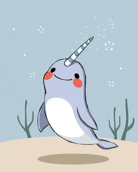 Imágenes de narwhal de dibujos animados: ilustraciones de narwhal divertidas y fantásticas